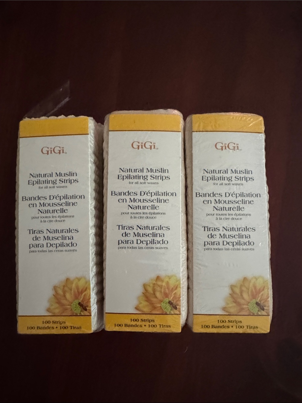Natural Muslin Epilating Strips — Yellow (3 Pack)